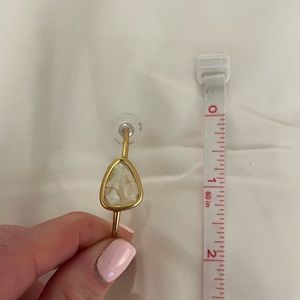 Kendra Scott Gold Hoops Pearl White Detailing
